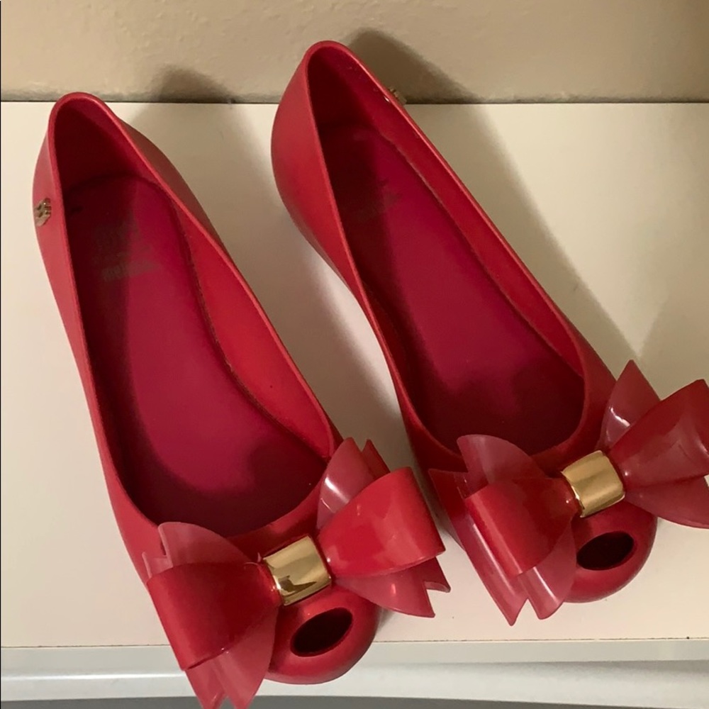 Mini Melissa kids pink bow ballet slippers